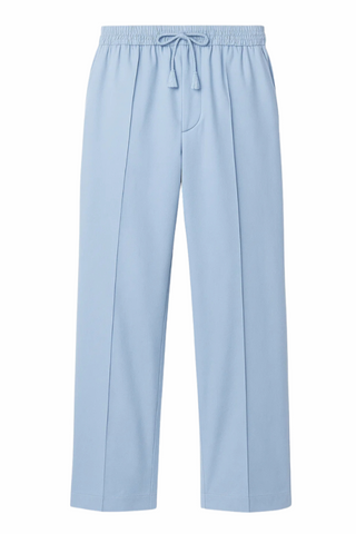 Serene Blue Flow Wide-Leg Trousers - Light Blue