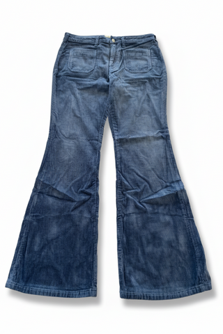 Women’s Navy Blue Corduroy Flared Pants