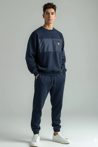 Navy Tech Sweatshirt & Jogger Set
