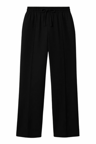 Shadow Luxe Wide-Leg Trousers - Black