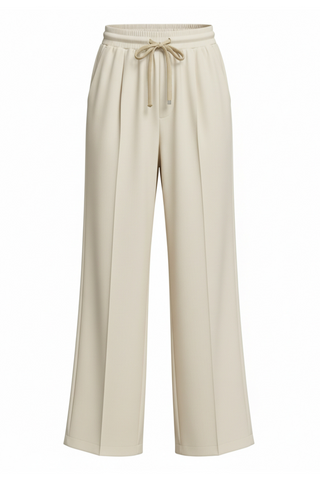 Vanilla Cloud Wide-Leg Cotton Trousers - Off-White