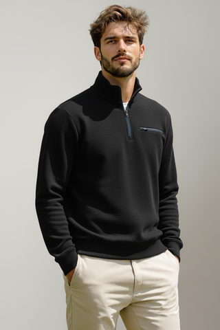 Men’s Black Half-Zip Sweatshirt
