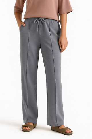 Elevate Wide-Leg Lounge Trousers – Heather Grey