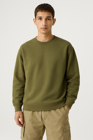 Classic Crewneck Sweatshirt – Olive Green