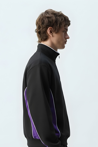 Black & Purple Quarter-Zip Sweatshirt