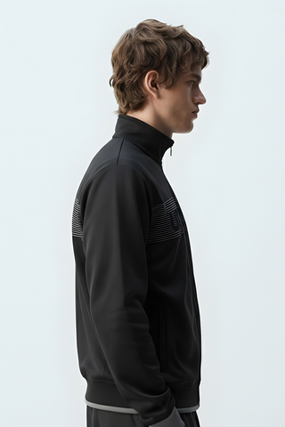 Black Zip-Up Track Jacket