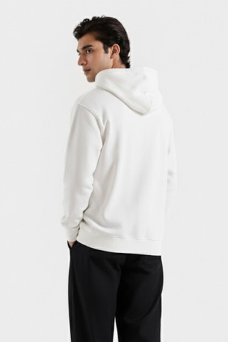 Classic White Fleece Hoodie