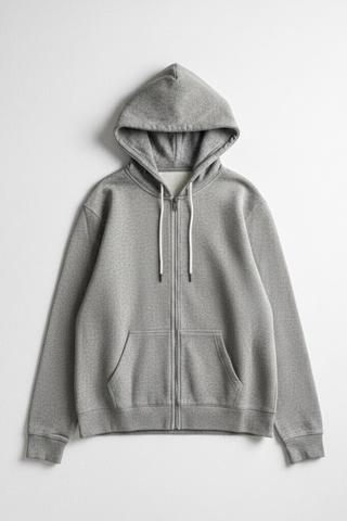 Classic Grey Zip-Up Hoodie