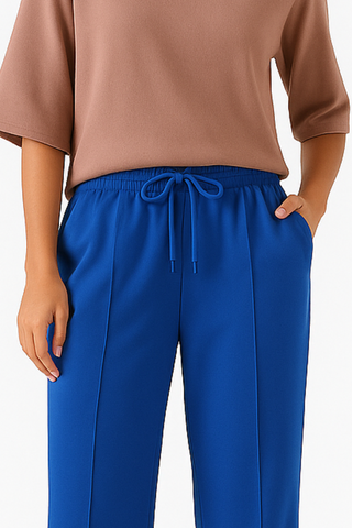 Deep Royal Blue Wide-Leg Trousers