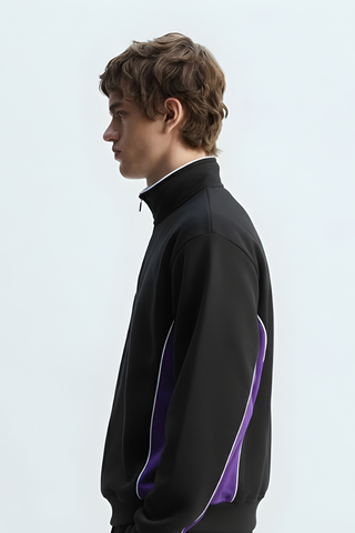 Black & Purple Quarter-Zip Sweatshirt
