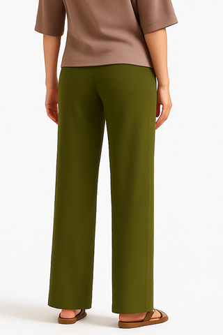 Dusty Olive Wide-Leg Trousers