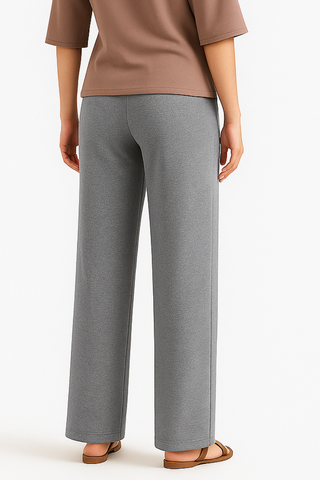 Slate Drift Drawstring Trousers- Light Grey