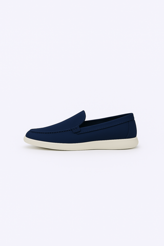 Navy Blue Suede Loafers