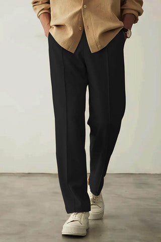Noir Elegance Relaxed-Fit Trousers - Black for Effortless Style and Comfort - Ecowears.pk