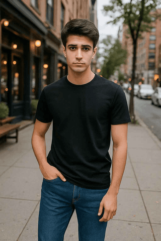 Basic Black T-Shirt – Regular Fit - Ecowears.pk