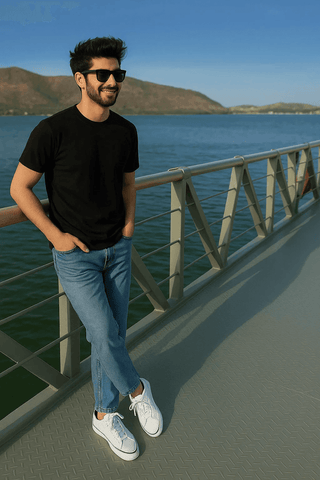 Basic Black T-Shirt – Regular Fit - Ecowears.pk
