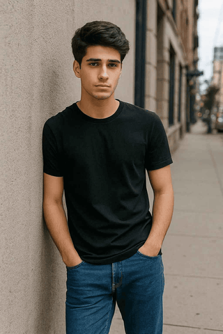 Basic Black T-Shirt – Regular Fit - Ecowears.pk