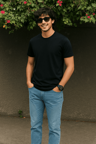 Basic Black T-Shirt – Regular Fit - Ecowears.pk