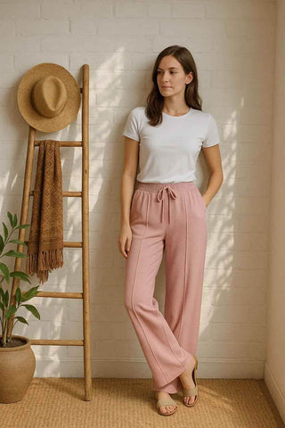 Blush Pink Trouser - Stylish Straight-Leg Design for Every Occasion - Ecowears.pk