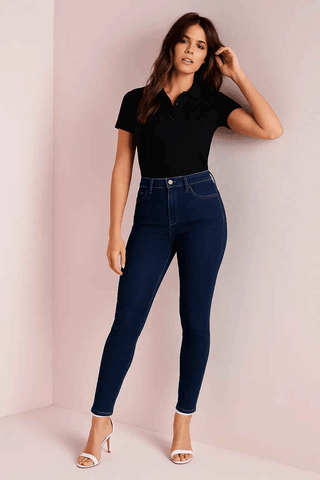 Classic Dark Blue Skinny Jeans for Timeless Style and Comfort - Ecowears.pk