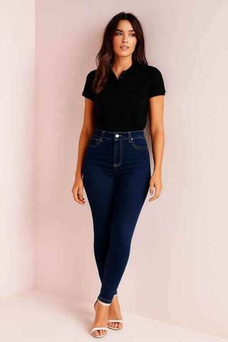 Classic Dark Blue Skinny Jeans for Timeless Style and Comfort - Ecowears.pk