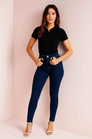 Classic Dark Blue Skinny Jeans for Timeless Style and Comfort - Ecowears.pk