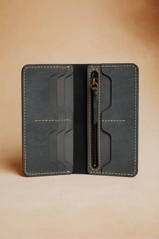 Classic Light Blue Leather Passport Holder - Ecowears.pk