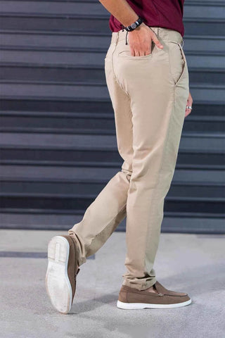 Classic Men’s Khaki Cotton Pants – Slim Tapered Fit - Ecowears.pk