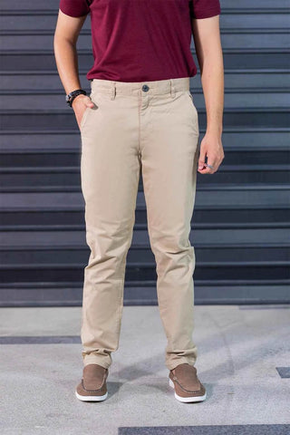 Classic Men’s Khaki Cotton Pants – Slim Tapered Fit - Ecowears.pk