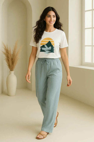 Cloud Mist Relaxed Trousers - Ecowears.pk