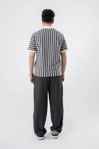 Charcoal Ribbed Premium Trouser – Modern Fit with Sophisticated Style - Ecowears.pk