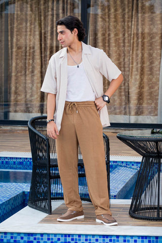 Daily Drape Relaxed Fit Trousers – Camel - Ecowears.pk