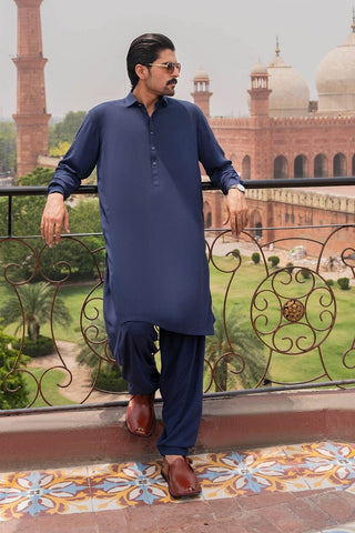 Graceful Navy Blue Shalwar Kameez – Traditional, Comfortable, and Perfect for Every Occasion - Ecowears.pk