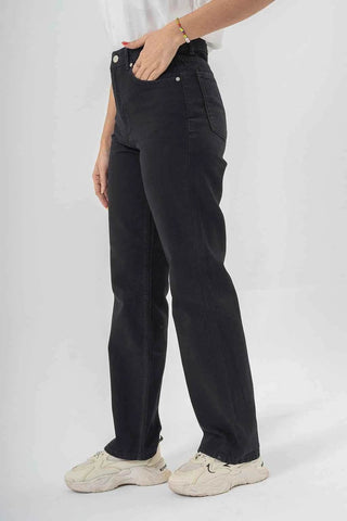 High Waist Black Denim Pants for a Chic Everyday Style - Ecowears.pk