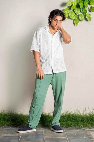 Luxury Embroidered Shirt and Green Trousers for Elegant Style - Ecowears.pk
