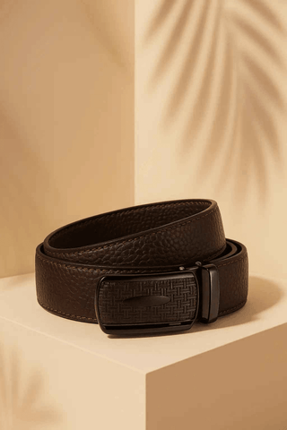 Leather Belt Brown – Designer Pattern with Metal Buckle - Ecowears.pk