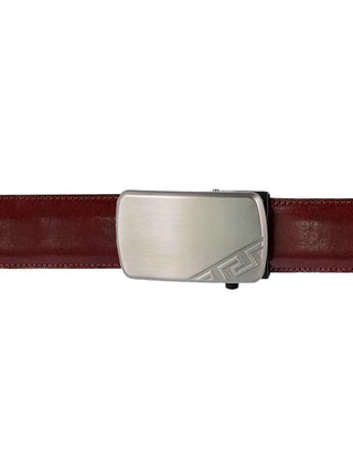 Leather Belt Brown – Slide Buckle with Metallic Texture - Ecowears.pk