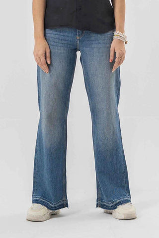 Light Wash Wide Leg Jeans - Effortless Denim Flare Style - Ecowears.pk