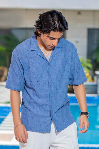 Blue Mirage Button-Down Shirt for Ultimate Comfort and Effortless Style - Ecowears.pk