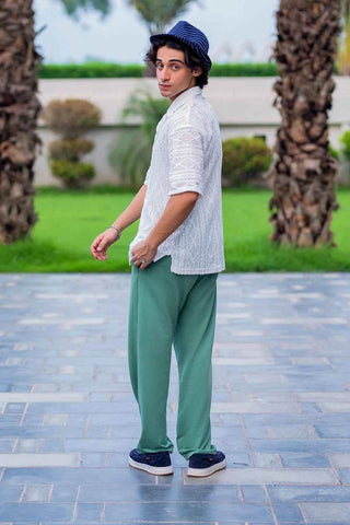 Luxury Embroidered Shirt and Green Trousers for Elegant Style - Ecowears.pk