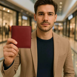 Maroon Leather Wallet – Bold Elegance in a Compact Form - Ecowears.pk