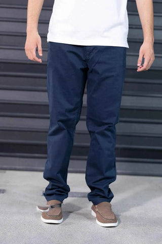 Men's Navy Tapered Pants - Versatile Fit for Casual to Semi-Formal Occasions - Ecowears.pk