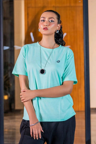 Mint Green Logo Tee - Essential Unisex Streetwear for Every Wardrobe - Ecowears.pk