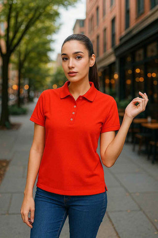 Polo with Slim Red Polo Shirt - Stylish and Comfortable Attire - Ecowears.pk