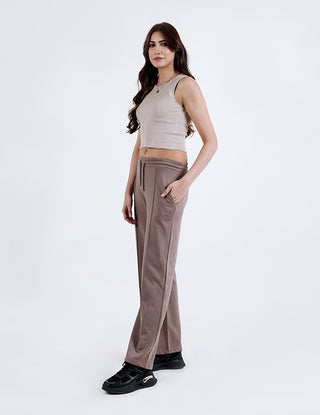 Relaxed Fit Jogger Trousers – Mocha Brown