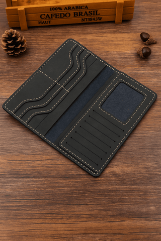 Rustic Dark Brown Leather Passport Holder - Ecowears.pk