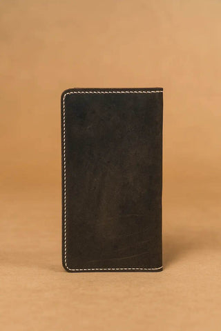 Rustic Dark Brown Leather Passport Holder - Ecowears.pk