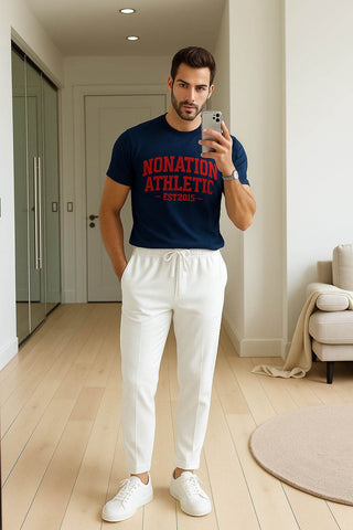 Shadow Leaf Tee Navy Blue - Stylish and Comfortable T-Shirt for Everyday Wear - Ecowears.pk