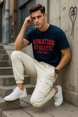 Shadow Leaf Tee Navy Blue - Stylish and Comfortable T-Shirt for Everyday Wear - Ecowears.pk