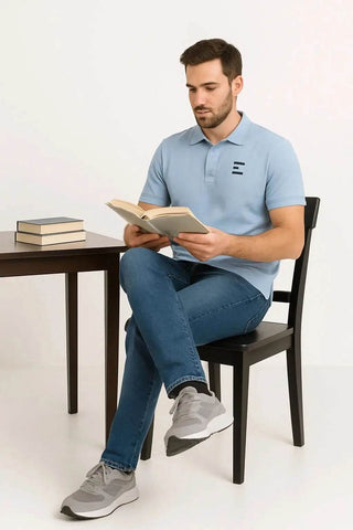 Sky Blue Polo Shirt for Men - Premium Cotton Comfort for Smart Casual Style - Ecowears.pk